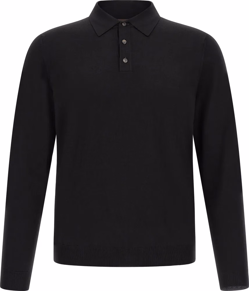 ZANONE Black Virgin Wool Polo Shirt