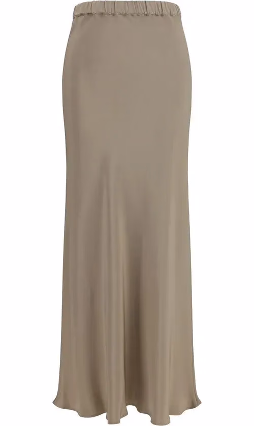 Max Mara Beige Silk Long Skirt