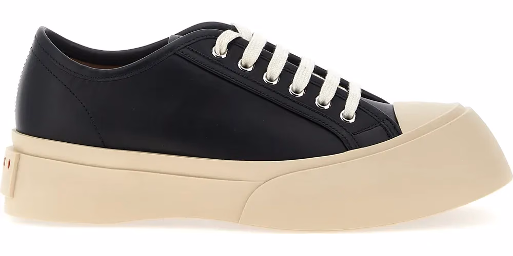 Marni Black Calfskin Low Top Sneakers