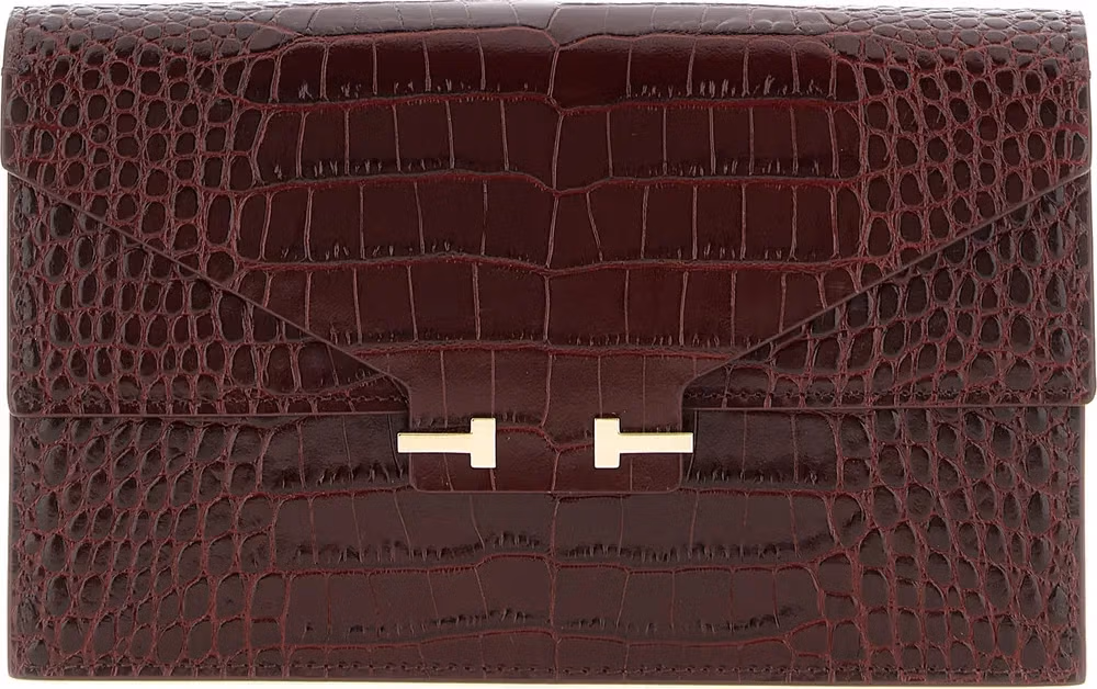 Tom Ford Bordeaux Calfskin Clutch Bag