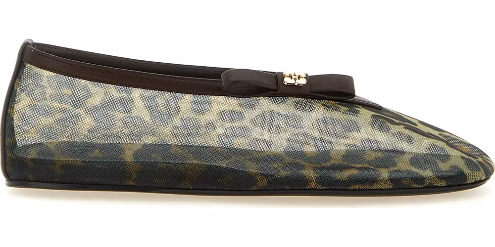 Ganni Brown Nylon Ballet Flats