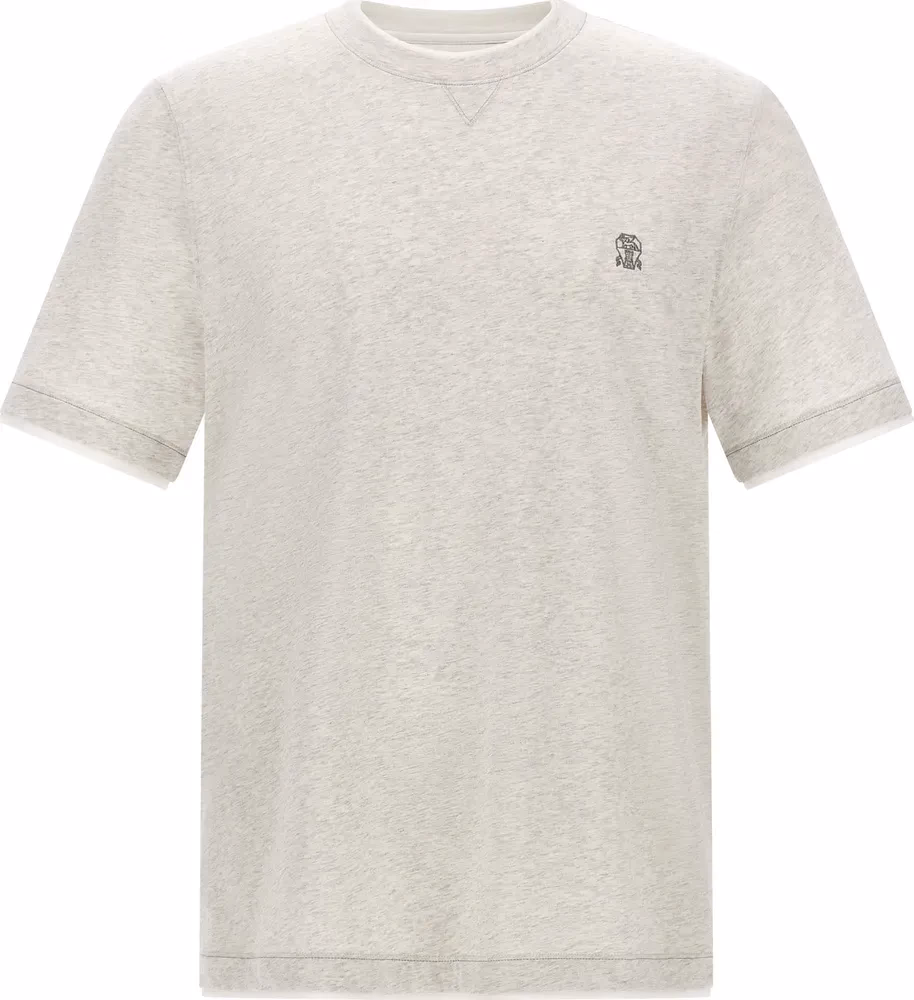 Brunello Cucinelli Gray Cotton T-Shirt