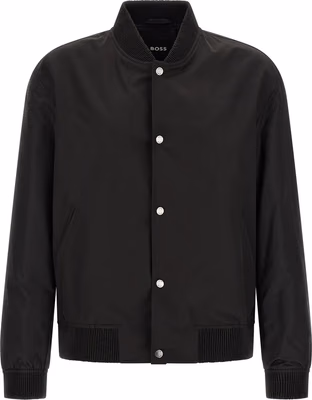 Black Polyester Bomber