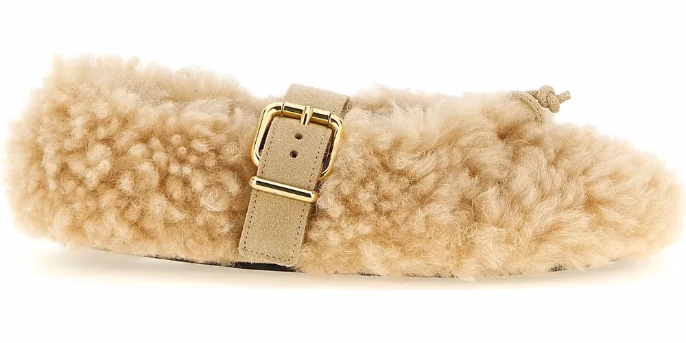 Marni Beige Lambskin Ballet Flats