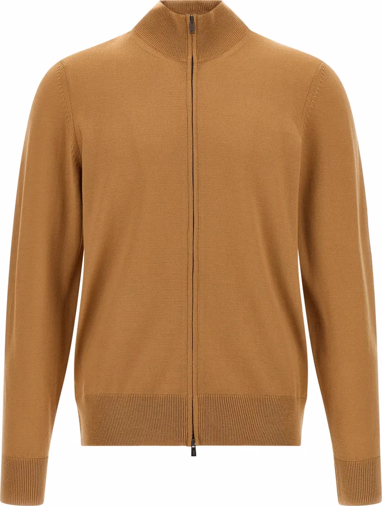 Hugo Boss Brown Virgin Wool Cardigan