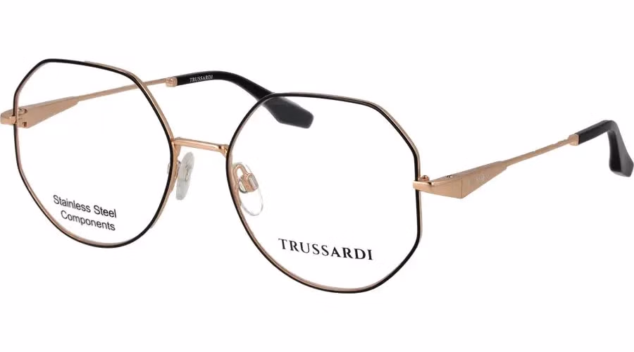 Trussardi Black Stainless Steel Glasses (Frames)