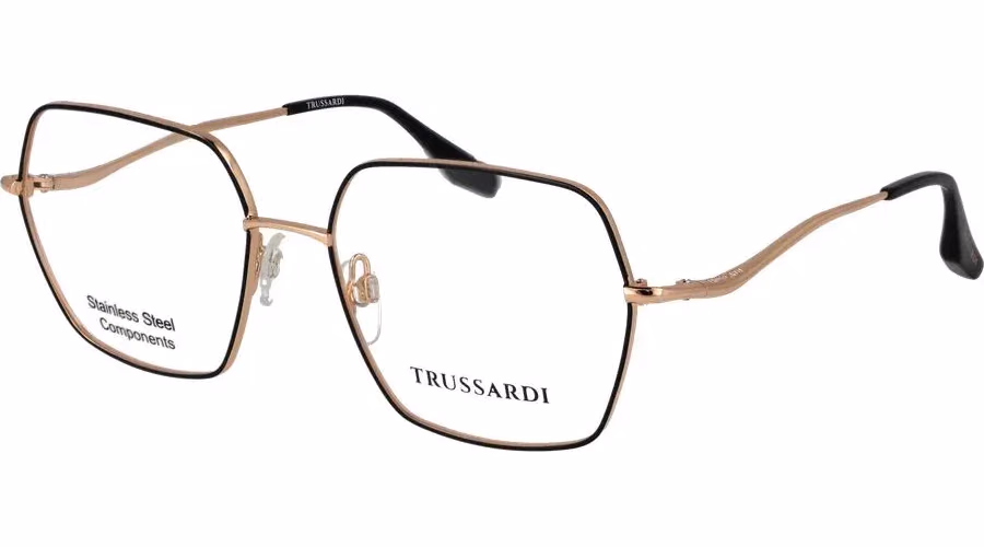 Trussardi Black Stainless Steel Glasses (Frames)