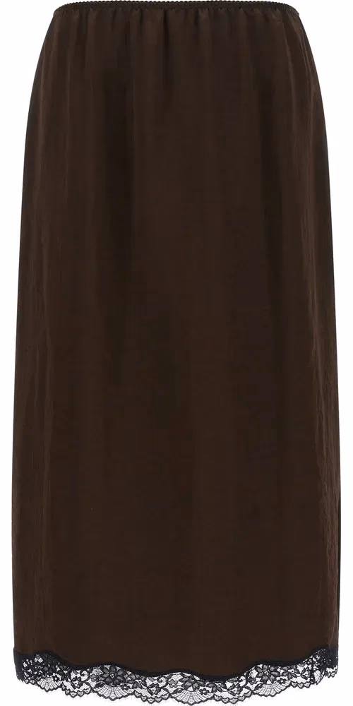 Twinset Brown Marabou Midi Skirt