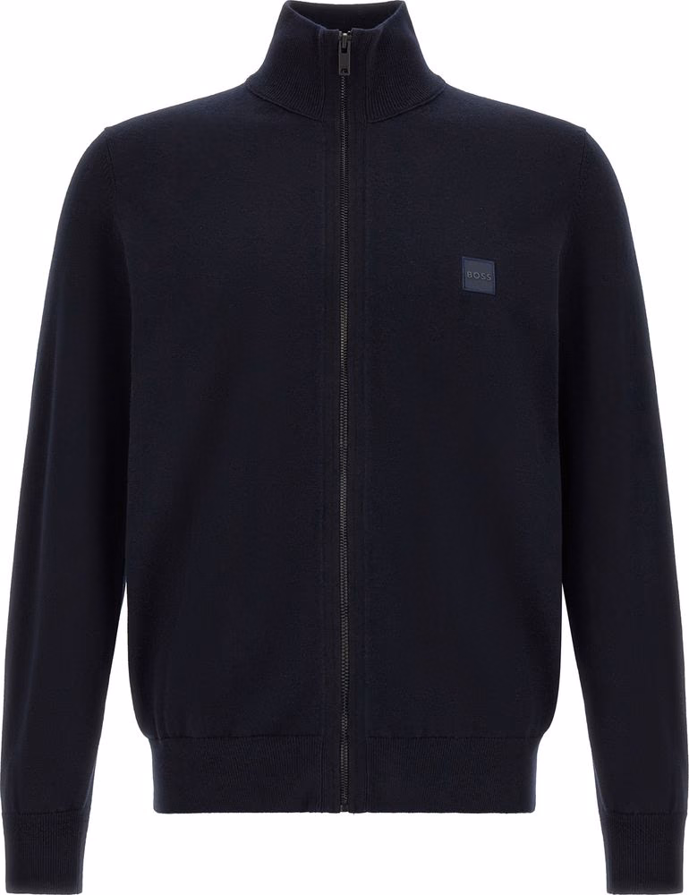 Hugo Boss Blue Cotton Cardigan