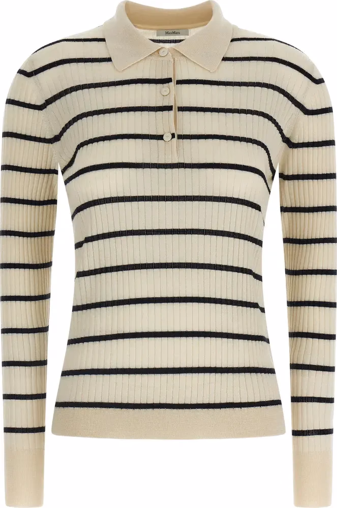 Max Mara Blue Cashmere Polo Shirt