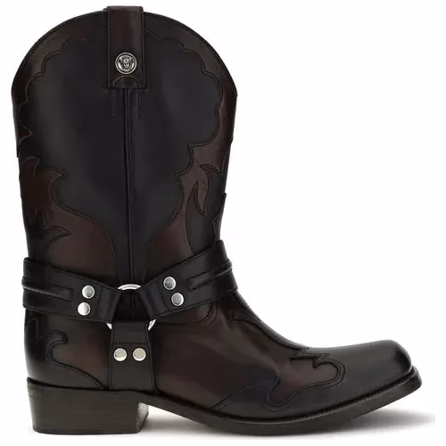 Versace Black Calf Leather Bos Taurus Boots