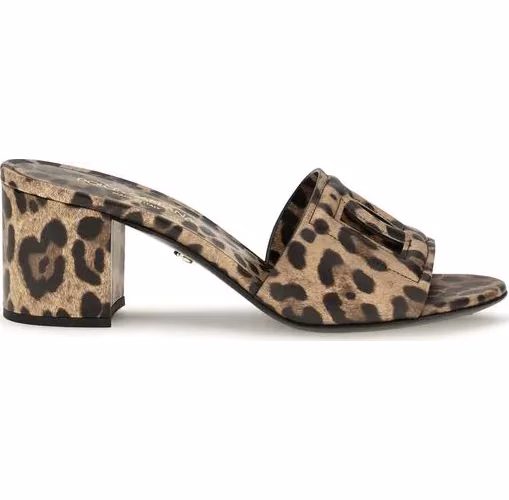 Dolce & Gabbana Beige Calf Leather Bos Taurus Mules
