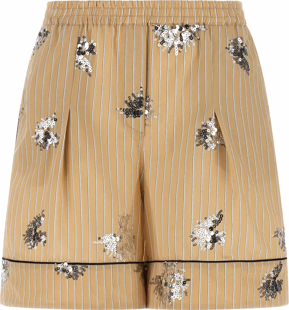 LE TWINS Beige Cotton Bermuda Shorts