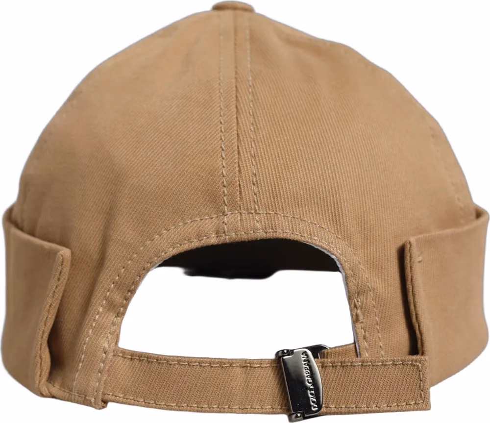 Dolce & Gabbana Men Khaki Cotton Docker Capello Brimless Hat