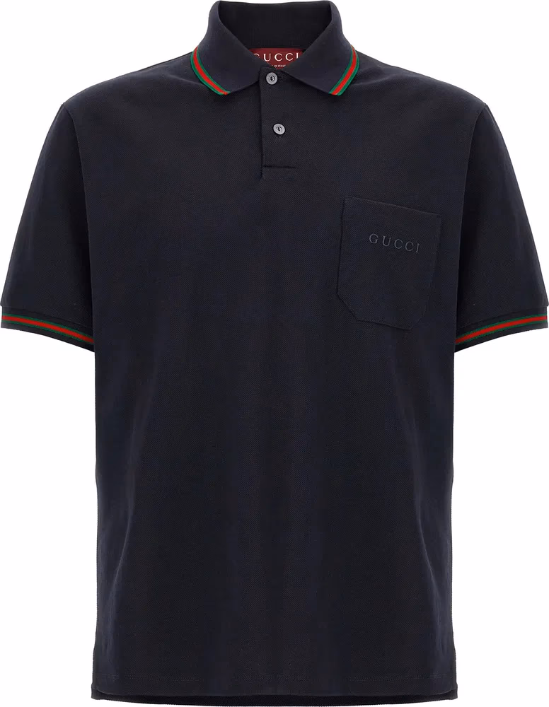 Gucci Blue Cotton Polo Shirt
