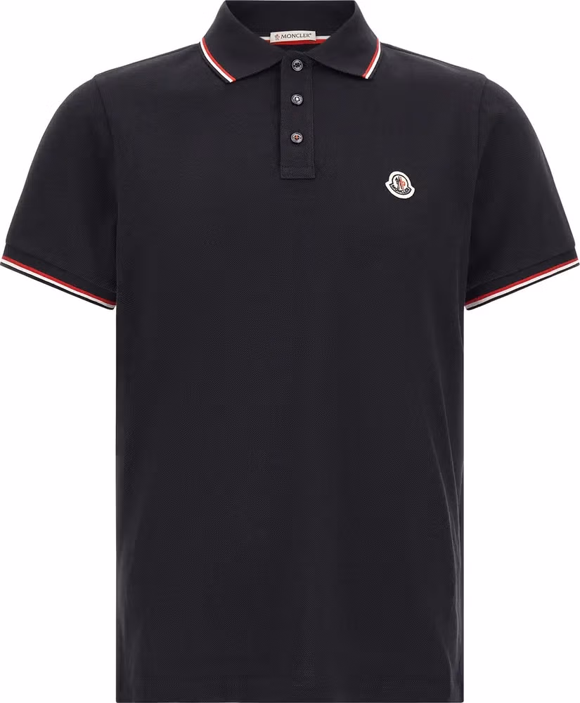 Moncler Blue Cotton Polo Shirt