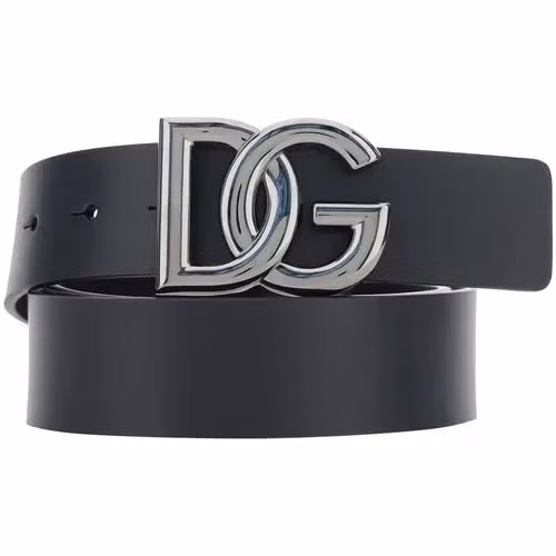 Dolce & Gabbana Black Calf Leather Bos Taurus Regular Belt