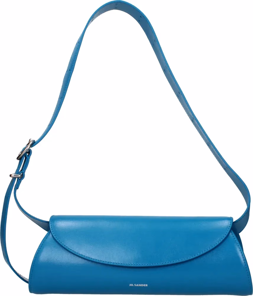 Jil Sander Blue Leather Crossbody Bag