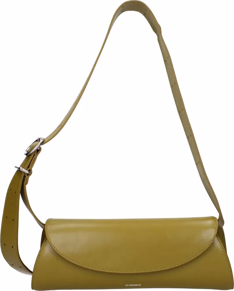 Jil Sander Green Leather Crossbody Bag