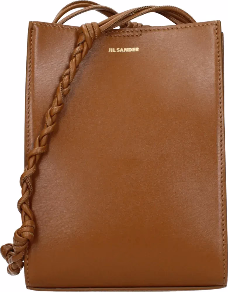 Jil Sander Brown Leather Crossbody Bag