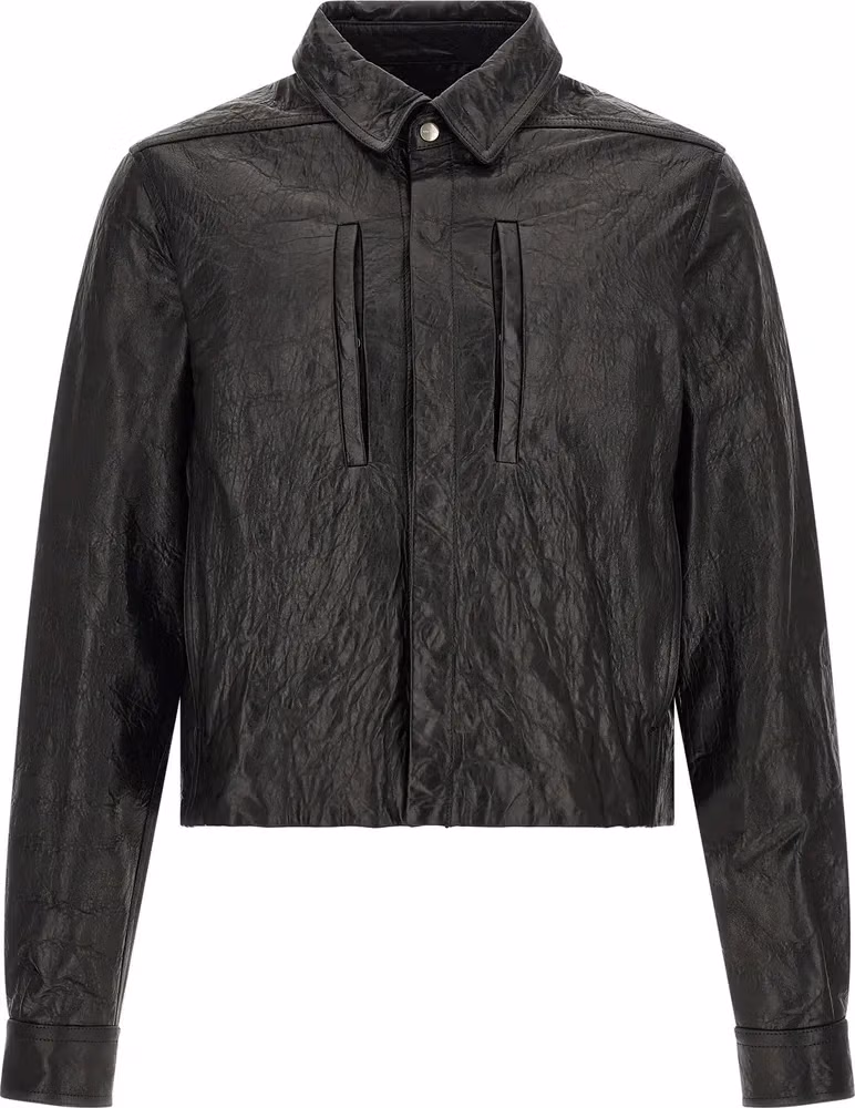 Rick Owens Black Lamb Leather Leather Jacket