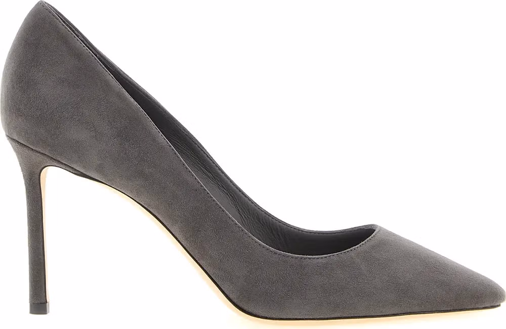 Jimmy Choo Gray Leather High Heel Pumps