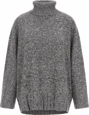 Gray Polyester Cardigan