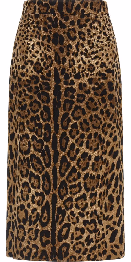 Dolce & Gabbana Brown Viscose Midi Skirt