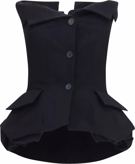 Magda Butrym Black Silk Blouse