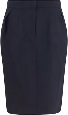 Black Cotton Midi Skirt