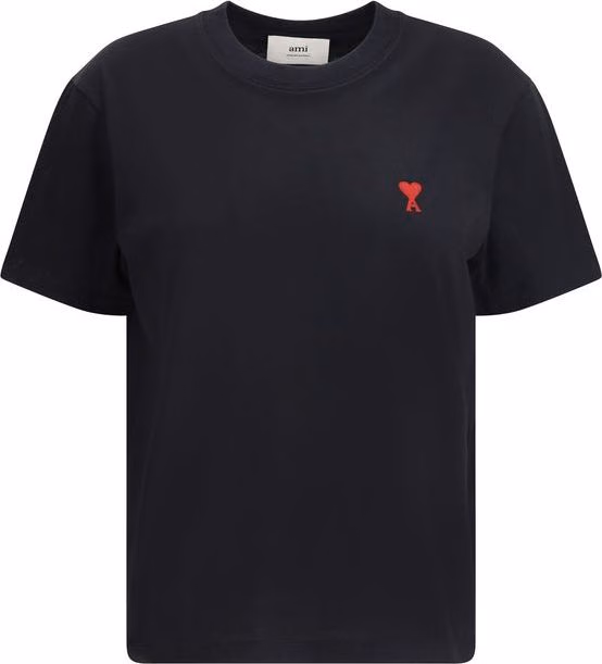 Ami Paris Black Cotton T-Shirt