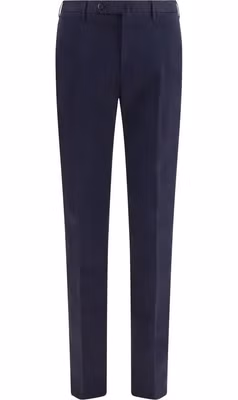 Blue Elastane Casual Pants