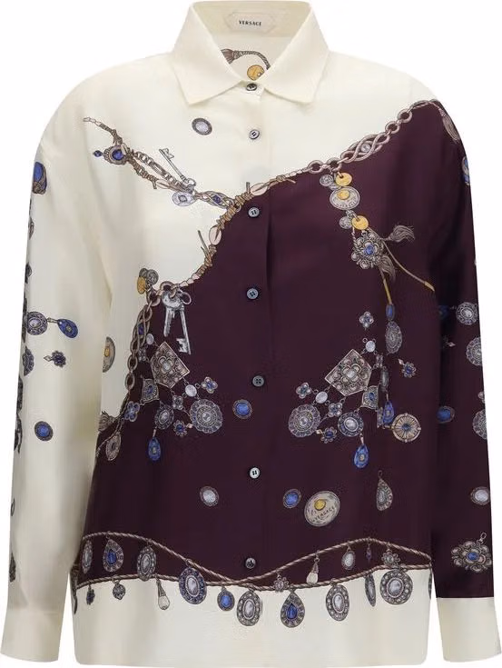 Versace Multicolor Silk Pattern Shirt