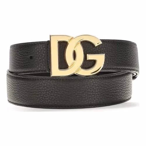 Dolce & Gabbana Black Calf Leather Bos Taurus Regular Belt