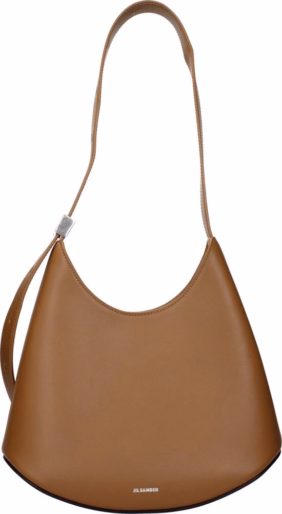Jil Sander Brown Leather Shoulder Bag