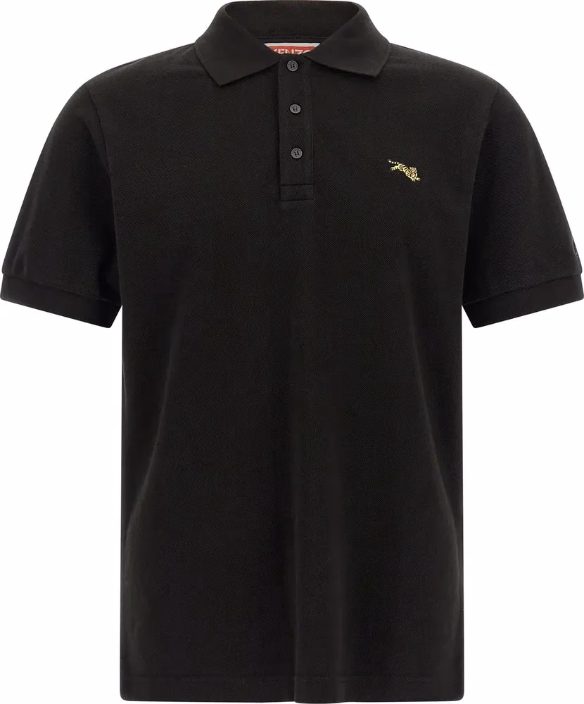 Kenzo Black Cotton Polo Shirt