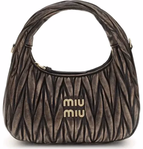 Miu Miu Brown Lamb Ovis Aries Aries Shoulder Bag