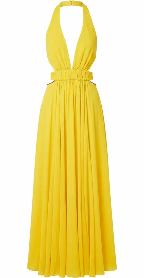 Trussardi Yellow Viscose Women Dress