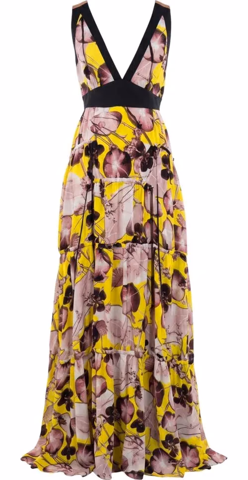 Trussardi Yellow Silk Women Dress