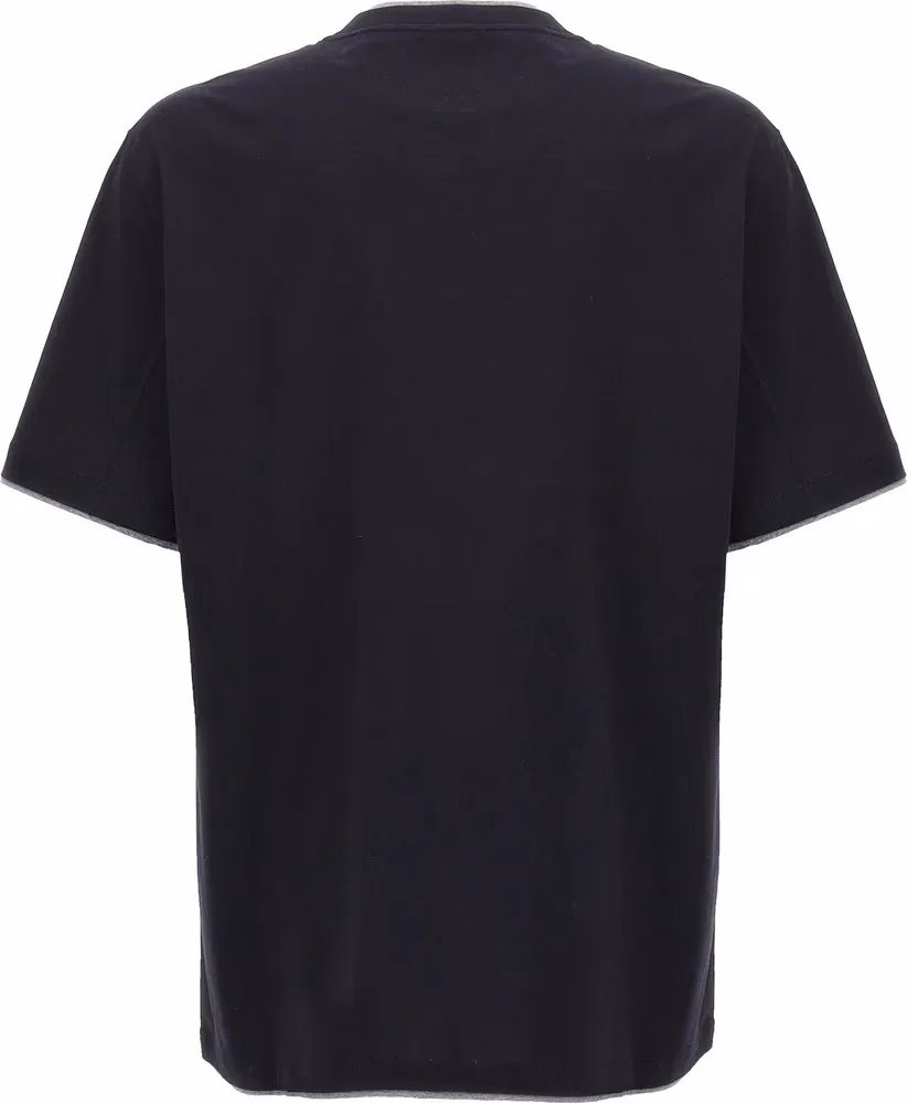 Brunello Cucinelli Blue Cotton T-Shirt