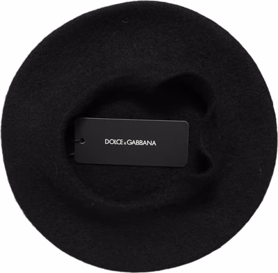 Black Wool French Style Beret Capello Hat