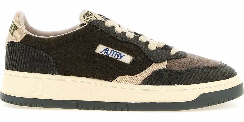 Autry Brown Textile Low Top Sneakers