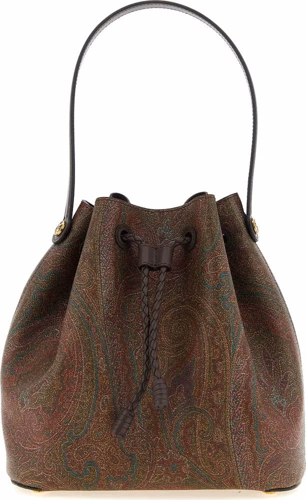 Etro Brown Cotton Handbag