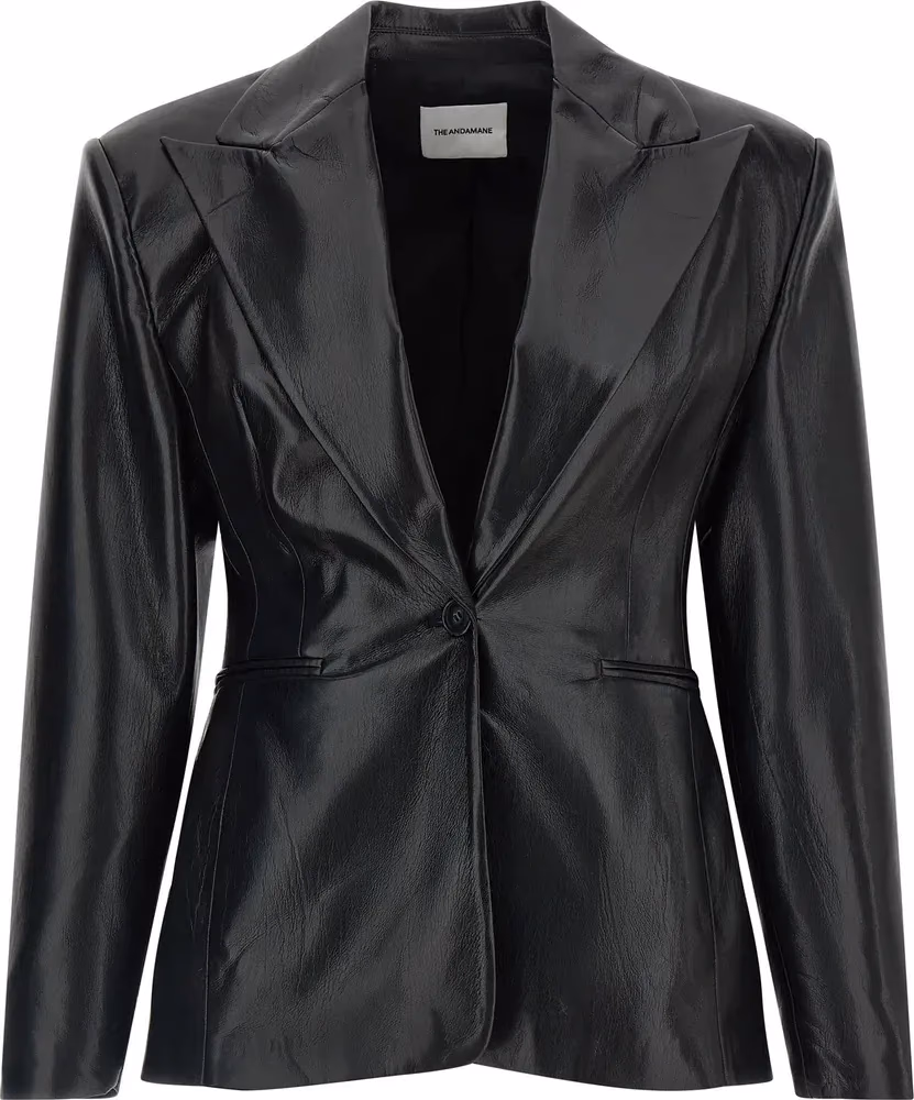 The Andamane Black Polyester Blazer
