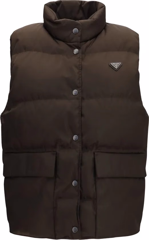 Prada Brown Goose Down Sleeveless Jacket