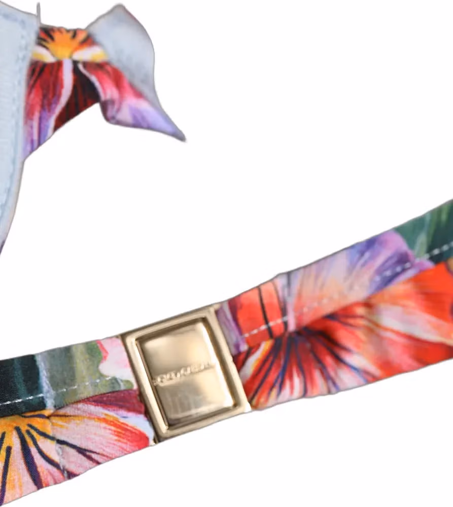 Dolce & Gabbana Top Multicolor Floral Print Beachwear Bikini