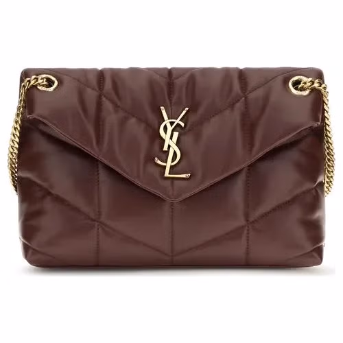 Saint Laurent Bordeaux Lamb Leather Shoulder Bag