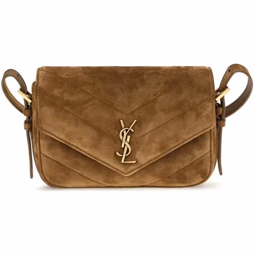 Saint Laurent Brown Suede Leather Shoulder Bag