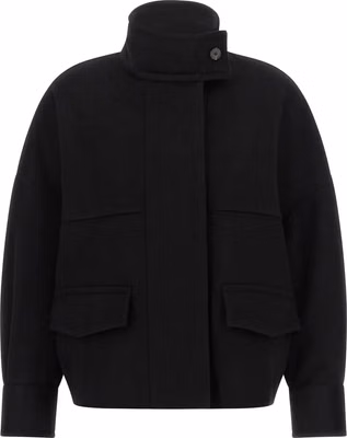 Black Wool Bomber