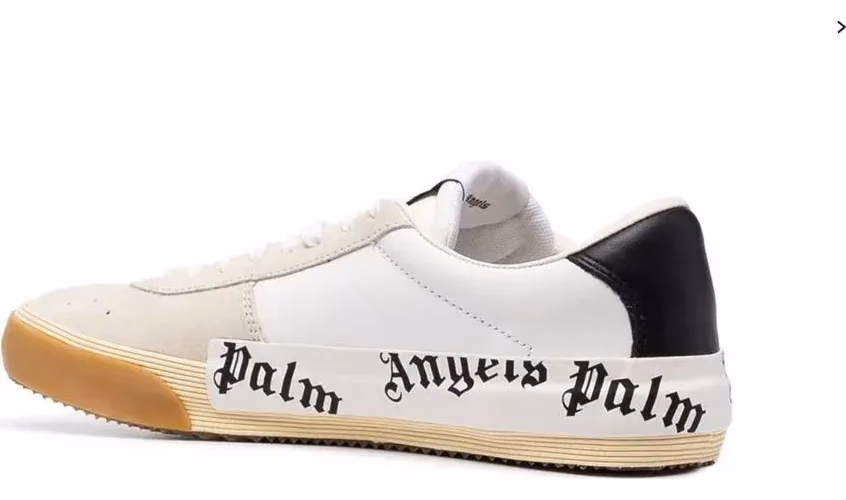 Palm Angels Beige Calfskin Low Top Sneakers